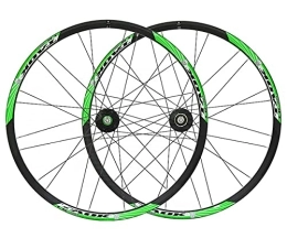 Generic Mountain Bike Wheel Mountain Bike Wheelset Disc Brake Quick Release Wheels MTB 26" Bicycle Rim 24H QR Hub For 7 / 8 / 9 / 10 Speed Cassette 2130g (Color : Blue, Size : 26in) (Green 26in)