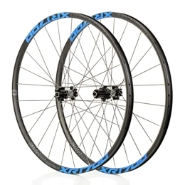 BYCDD Spares Mountain Bike Wheelset, MTB Wheelset, Quick Release Front Rear Wheels Black Bike Wheels, Fit 7-11 Speed Cassette Bicycle Wheelset, Blue_26 Inch