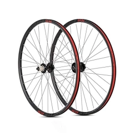 Generic Mountain Bike Wheel Mountain Wheel Set, Bike Wheel 27.5 Inch 29 Inch Double Deck Rim 5Mm Quick Release Support 8-12 Speed Suitable for Bicycles Bike Front Wheel Rear Wheel (Red 27.5 inch)