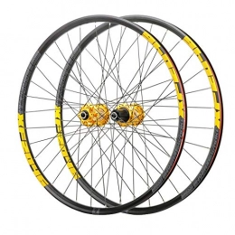 NOLOGO Spares MTB 26 Inch Aluminum Alloy Mountain Bike Bicycle Rims, Double Walled Disc Brake Quick Release Palin Bearing 8 / 9 / 10 / 11 Speed 32H Wheels (Color : Yellow, Size : 26 inch)
