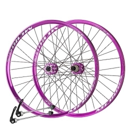 ZFF Mountain Bike Wheel MTB / AM / XC / DJ Wheelset 26 / 27.5 Aluminum Alloy Double Wall Mountain Bike Wheels Wheels Disc Brake For 7 / 8 / 9 / 10 / 11 Speed Quick Release 32 Holes (Color : Purple, Size : 27.5in)