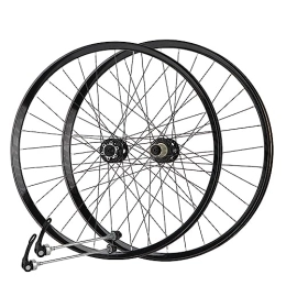ZFF Mountain Bike Wheel MTB / AM / XC / DJ Wheelset 26 / 27.5 Aluminum Alloy Double Wall Mountain Bike Wheels Wheels Disc Brake For 7 / 8 / 9 / 10 / 11 Speed Quick Release 32 Holes (Color : Svart, Size : 26in)