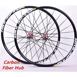 DZGN Spares MTB Bicycle Wheel 26"27.5" 29In Disc Brake Carbon Fiber Hubs Mountain Bike Rims Sealing Wheelset, Red, 26