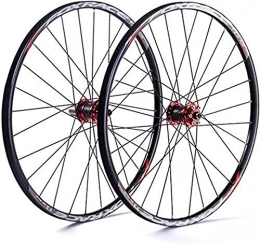 Mnjin Mountain Bike Wheel MTB Bicycle Wheelset Bike Wheel Tyres Spokes Rim, 26 / 27.5" Ultralight Double Walled Alloy Rim 24H Cycling Wheel Mountain V-Brake Disc Rim Brake Fast Release for 7 / 8 / 9 / 10 / 11 Speed