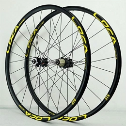 SN Spares MTB Bike Wheelset 26 / 27.5 / 29 Inch Mountain Bicycle Wheel Set Quick Release Straight Pull 4 Palin Disc Brake Rim Six Claw 8-12 Speed Cassette Hub (Color : Black Hub gold label, Size : 26in)