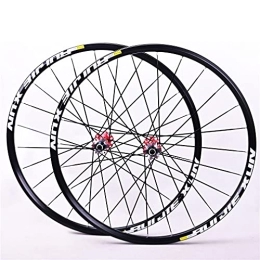 Generic Mountain Bike Wheel MTB Bike Wheelset, 26 / 27.5 / 29 Inch Mountain Cycling Wheels, Carbon Hub 24H Straight Pull Flat Spokes Disc Brake Fit For 7-11 Speed Cassette Quick Release Axles Bicycle Accessory (Red 27.5 in)