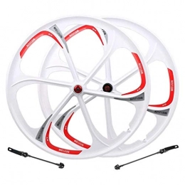 CWYP-MS Spares MTB Magnesium Alloy Wheels 26 Inches Bicycle Wheel Disc Brake Mountain Bike Bearing Wheelset White / Black (Color : White, Size : 26in)
