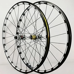 Generic Mountain Bike Wheel MTB Mountain Bike Wheelset 26" 27.5" Bicycle Rim 1750g Disc Brake Wheels Thru Axle 24 Holes Hub For 7 / 8 / 9 / 10 / 11 / 12 Speed Cassette Front And Rear Wheel (Color : Red hub, Size : 26inch) (Silver Hu