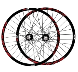 Generic Mountain Bike Wheel MTB Wheels 26 27.5 29 Inch Mountain Bike Wheelset Double Wall Rims Disc Brake 8 / 9 / 10s Cassette Hub 32H QR (Color : Red, Size : 26in) (Red 27.5in)