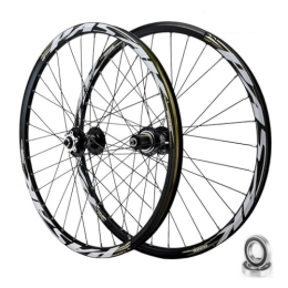 JAMCHE Spares MTB Wheelset 24 Inch 26" 27.5" 29 er, Quick Release Disc Brake 32H Mountain Bike Wheels High Strength Aluminum Alloy Rim Black Bike Wheel for 7 / 8 / 9 / 10 / 11 / 12 Speed