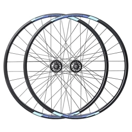 Generic Mountain Bike Wheel MTB Wheelset 26'' Disc Brake Bicycle Rim Quick Release Front Rear Wheel Set Mountain Bike Wheels 32H Hub For 7 / 8 Speed Rotary Flywheel 2300g (Color : Green, Size : 26'') (Blue 26)
