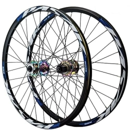 MYKINY Mountain Bike Wheel MYKINY 24 In Disc Brake Mountain Bike Wheels, Aluminium Alloy Wheel Set Front 2 Rear 4 Bearings Easy To Disassemble Double Wall Rims 1886g Wheel (Color : Blue, Size : 24inch)