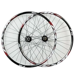 MYKINY Mountain Bike Wheel MYKINY 26 27.5 29in Disc Brake Mountain Bike Wheels, Double Wall Alloy Rims Quick Release / Thru-Axle Free Conversion 32 Holes Bike Hub Wheel (Color : Red, Size : 27.5inch)