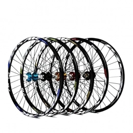 NNHH Mountain Bike Wheel NNHH Mountain Bicycle Wheels Novatec041042 Front 2 Rear 4 Bearing Japan Hub Super Smooth Wheel Wheelset Rim26 27.5 29in (Color : 26 black hub red)