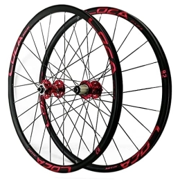 OPARIA Mountain Bike Wheel OPARIA Mountain Bike Wheelset 26" / 27.5" / 29", Disc Brake Bike Wheels For 7-12 Speed Cassette, Bicycle Wheels Quick Release MTB Wheelset 24 Holes (Color : Red 2, Size : 26in)