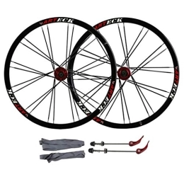 SN Spares Outdoor Bike Wheelset 26, MTB Cycling Wheels Mountain Bike Disc Brake Wheel Set Quick Release 24 Hole Bearing 7 8 9 10 Speed Training (Color : B, Size : 26inch)