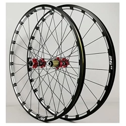 PHOCCO Mountain Bike Wheel PHOCCO Mountain Bike Wheelset 26 / 27.5'' 29 Inch MTB Disc Brake Thru Axle Wheels Straight Pull Spokes Rim 24H Hub For 7 8 9 10 11 12 Speed Cassette (Color : Red, Size : 29in)