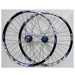 PHOCCO Spares PHOCCO MTB Wheelset 26 / 27.5 / 29'' Disc Brake Mountain Bike Wheel Double Layer Alloy Rim Sealed Bearing QR 32H Hub For 7 / 8 / 9 / 10 / 11 Speed Cassette (Color : Blue, Size : 27.5in)