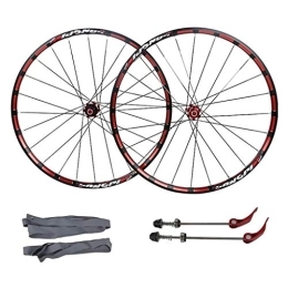 QHY Spares QHY Bicycle front rear wheels for 26" 27.5" Mountain Bike, MTB Bike Wheel Set 7 bearing 24H Alloy drum Disc brake 7 8 9 10 11 Speed (Color : Red, Size : 27.5inch)