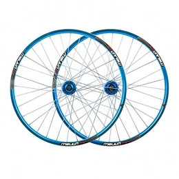 QHY Spares QHY Cycling Wheel Mountain Bike 26" MTB Bicycle WheelSet Disc Brake Compatible 7 8 9 10 Speed Double Wall Alloy Rim 32H (Color : Blue)