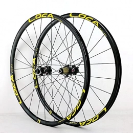 QHY Mountain Bike Wheel QHY MTB Bike Wheelset 26 27.5 29 In Bike Wheel Thru Axle Disc Brake Bicycle Wheel Rim For 7-8-9-10-11-12 Speed Wheelsets Sealed Bearing Bike Accessories (Color : Yellow, Size : 27.5in)