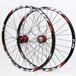 QHY Spares QHY MTB Bike Wheelset 26 27.5 29 In Thru Axle Disc Brake Wheelset ​Bike Front & Rear Wheels For 7-11 Speed Cassette Freewheel Bicycle Accessories 2090g (Color : A-Red, Size : 29in)