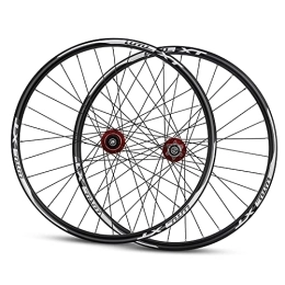 QHY Spares QHY MTB Bike Wheelset 26 X 1.75 / 2.30 32H, Steel, Bolt On Mountain Cycling Wheels, Quick Release Front Rear Wheels Black Bike Wheels, Fit 8-11 Speed Cassette Bicycle Wheelset