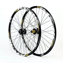 QHY Mountain Bike Wheel QHY MTB Bike Wheelset Thru Axle Disc Brake Wheelset 26 27.5 29 In ​Bike Front & Rear Wheels For 7-11 Speed Cassette Freewheel Bicycle Accessories 2090g (Color : Yellow, Size : 27.5in)