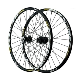 QHY Spares QHY MTB Mountain Bike Wheels 26 27.5 29inch Bicycle Wheels Big Hub 6 Claws 1-1 / 2” AM Wheel 9MM QR Wheelset Rim (Color : Gold, Size : 27.5 inch)