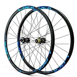 QHYRZE Mountain Bike Wheel QHYRZE 26" / 27.5" / 29" Mountain Bike Wheelset Disc Brake 700c Bicycle Rim Cycling MTB Front Rear Wheels 24 Holes Thru Axle Hub For 7 8 9 10 11 12 Speed Cassette 1595g (Color : Blue, Size : 27.5inch)