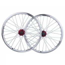 QHYRZE Mountain Bike Wheel QHYRZE Foldable Bike Wheelset 20 Inch 406 BMX Wheel Set MTB Bicycle Rim C / V Brake Disc Brake Quick Release Hub 32 Holes For 7 8 9 10 Speed Cassette 1730g (Color : White, Size : 406)