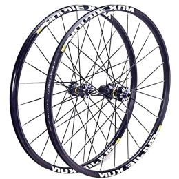 QHYRZE Mountain Bike Wheel QHYRZE Mountain Bike Disc Brake Wheelset 26 / 27.5 / 29 Inch MTB Bicycle Rim 24H Quick Release Carbon Hub For 7 8 9 10 11 Speed Cassette 1895G (Color : Black, Size : 26 in)
