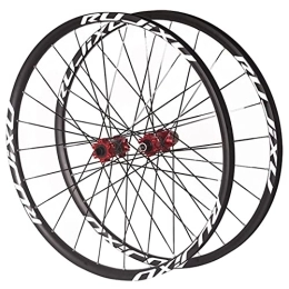 QHYRZE Mountain Bike Wheel QHYRZE Mountain Bike Disc Brake Wheelset 26 / 27.5 / 29 Inch MTB Bicycle Rim 24H Thru Axle Carbon Hub Fit 7 / 8 / 9 / 10 / 11 Speed Cassette 1590g (Color : Red, Size : 29'')
