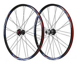 QHYRZE Spares QHYRZE Mountain Bike Disc Brake Wheelset 26" MTB Rim QR Quick Release Bicycle Wheel Set 24 / 28H Hub For 7 8 9 10 Speed Cassette 2036g (Color : Blue, Size : 26'')