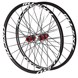 QHYRZE Spares QHYRZE Mountain Bike Wheelset 26" 27.5" 29" MTB Disc Brake Wheel Set Bolt On Carbon Hub 24H For 7 8 9 10 11 Speed Cassette 1590g (Color : Red, Size : 26 in)