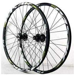 QHYRZE Mountain Bike Wheel QHYRZE Mountain Bike Wheelset 26" 27.5" 29" Rim Disc Brake Bicycle MTB Quick Release Wheels Front Rear 32 Holes Hub For 7 8 9 10 11 12 Speed Cassette 2035g (Color : Green, Size : 29'')