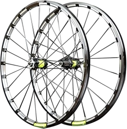 QHYRZE Spares QHYRZE Mountain Bike Wheelset 26" 27.5" 29" Rim Disc Brake Bicycle Wheelset MTB Quick Release Wheels 24 Holes Hub For 7 / 8 / 9 / 10 / 11 / 12 Speed Cassette 1750g (Color : Green, Size : 29'')