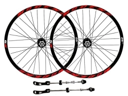QHYRZE Mountain Bike Wheel QHYRZE Mountain Bike Wheelset 26" 27.5" 29" Rim Disc Brake MTB Bicycle Wheels QR Quick Release Wheelset 32H Hub For 7 8 9 10 11 12 Speed Cassette 2055g (Color : Red, Size : 29'')