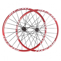 QHYRZE Spares QHYRZE Mountain Bike Wheelset 26 27.5 29in 6 Bolts Disc Brake Thru Axle MTB Wheelset 24 Holes Carbon Hub 8 / 9 / 10 / 11 Speed Cassette 1920g Red (Size : 27.5'')
