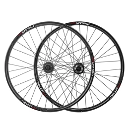 QHYRZE Mountain Bike Wheel QHYRZE Mountain Bike Wheelset 26" Rim Disc Brake QR Quick Release MTB Wheels 32H Hub For 7 / 8 / 9 / 10 Speed Cassette Bicycle Wheelset 2267g (Color : Black, Size : 26'')