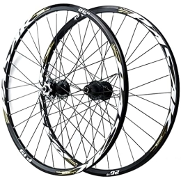 QHYRZE Mountain Bike Wheel QHYRZE MTB Rim 26" 27.5" 29" Mountain Bike Disc Brake Wheelset Bicycle Front Rear Quick Release Wheels Hub 32 Holes For 7 8 9 10 11 12 Speed Cassette 2035g (Color : Gold, Size : 27.5'')