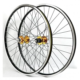 QHYRZE Spares QHYRZE MTB Wheelset 26" 27.5" 29" Mountain Bike Wheel Set Bicycle Rim V Brake Disc Brake Hub QR 32 Holes For 7 8 9 10 11 12 Speed Cassette 2200g (Color : Gold, Size : 29'')
