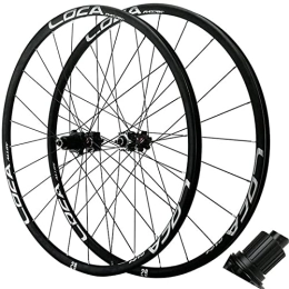 QUALITY MERCHANT Mountain Bike Wheel QUALITY MERCHANT 26 / 27.5 / 29 in Mountain bike wheelset, Bicycle wheel set Double walled MTB rim Alloy bicycle wheels Cassette hub 24 holes 7-12 speed disc brake (A, 26)