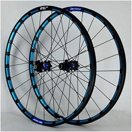 putao Spares Quick Release Axles Bicycle Accessory 26 27.5 Inch Bicycle Front & Rear Wheel MTB Blue Rim Mountain Bike Wheelset 24 Spoke Disc Brake For 7-12 Speed Cassette Flywheel QR Road Bicycle Cyclocross Bike W