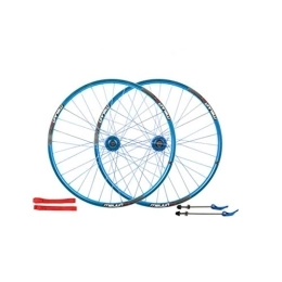 Samnuerly Spares Samnuerly 26 inch Bicycle Wheelset, double-walled aluminum alloy bicycle wheels disc brake mountain bike wheel set quick release American valve 7 / 8 / 9 / 10 speed, 32H (Blue)