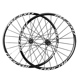 Samnuerly Spares Samnuerly Mountain Bike Wheelset 26 / 27.5 / 29 Inch, Carbon Hub 24H Low-Resistant Flat Spokes Disc Brake Thru Axle MTB Wheels Front Rear Wheels Bicycle Wheel Set Fit 7-11 Speed Cassette (Black 26 in)