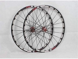 Samnuerly Spares Samnuerly Mountain bike wheelset, 26 / 27.5 inch bicycle orne rear wheel wheel set aluminum alloy rim double-walled disc brake Palin bearings 8 9 10 speed 24 holes (Red 27.5in)