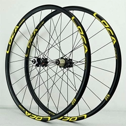 Samnuerly Spares Samnuerly MTB Bike Wheelset 26 / 27.5 / 29 Inch Mountain Bicycle Wheel Set Quick Release Straight Pull 4 Palin Disc Brake Rim Six Claw 8-12 Speed Cassette Hub (Black Hub Gold Label 27.5in)
