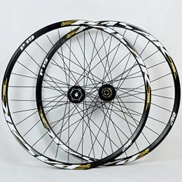 Samnuerly Mountain Bike Wheel Samnuerly MTB Bike Wheelset 26 27.5 29 Mountain Bicycle Wheel Double Layer Alloy Rim Quick Release / Thru Axle Dual Purpose 7-11 Speed Hub Disc Brake (Black Hub Yellow Logo 26inch)