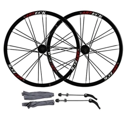 Samnuerly Spares Samnuerly Outdoor Bike Wheelset 26, MTB Cycling Wheels Mountain Bike Disc Brake Wheel Set Quick Release 24 Hole Bearing 7 8 9 10 Speed Training (A 26inch)